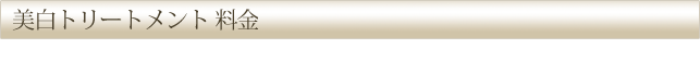 美白トリートメント　料金表
